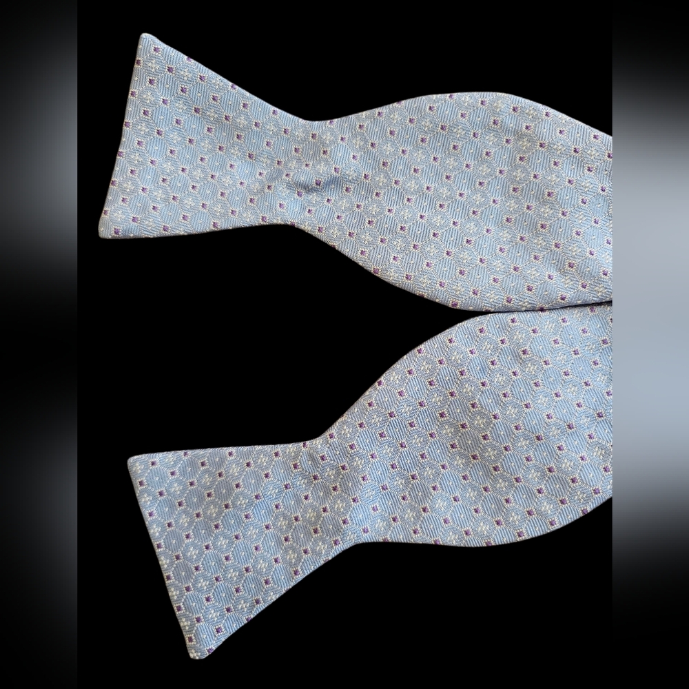 Brooks Brothers Elegant‎ Adjustable Pastel Blue Patterned Bow Tie
